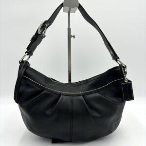 Euc Vintage Coach Soho Pleated Black Leather Hobo Shoulder Bag Purse